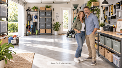 Declutter Garage Couple Proud