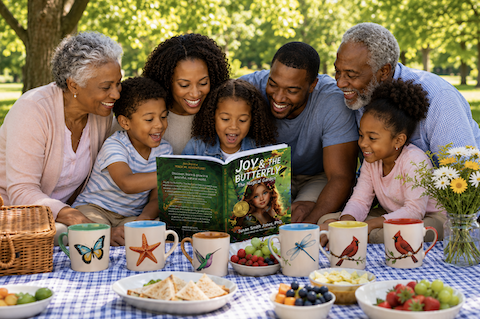 J-B family on picnic Black