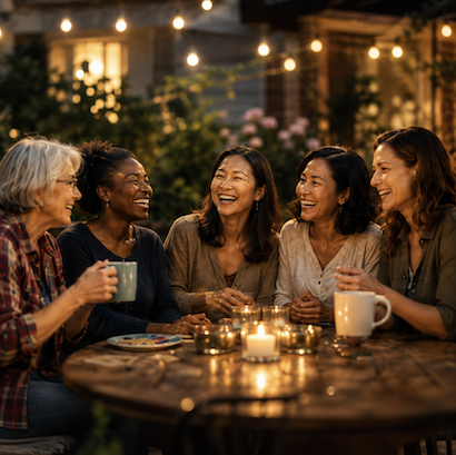 socialize with friends -- dark image