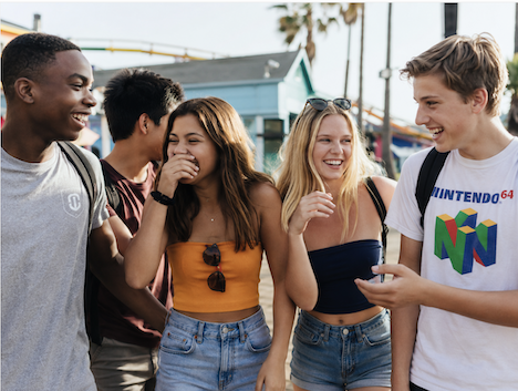 Teens laughing