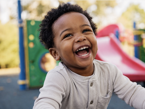 toddler laughing