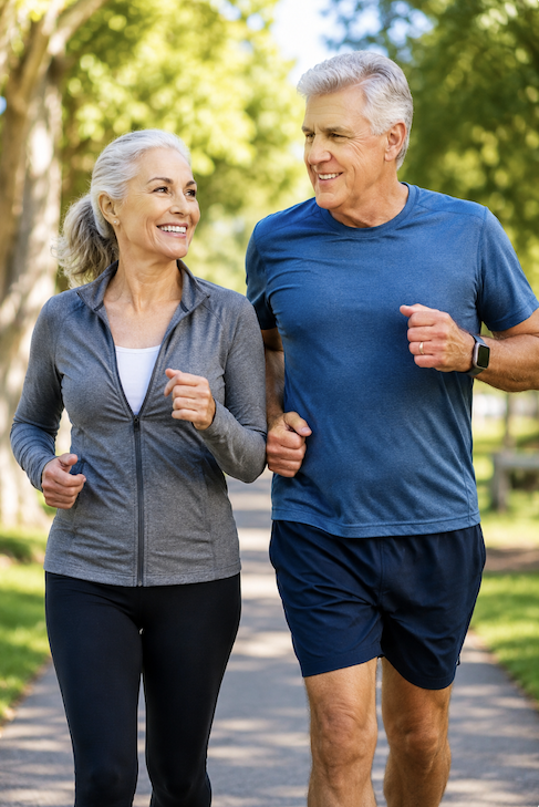 couple seniors exercising