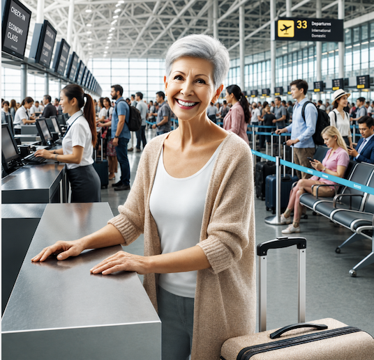 Lady Senior at Airport