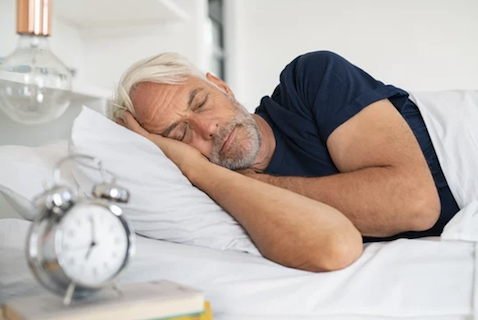 Man senior sleeping