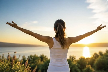 Healthy Lady with Sunrise