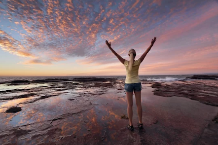 SSJ celebrating sunset